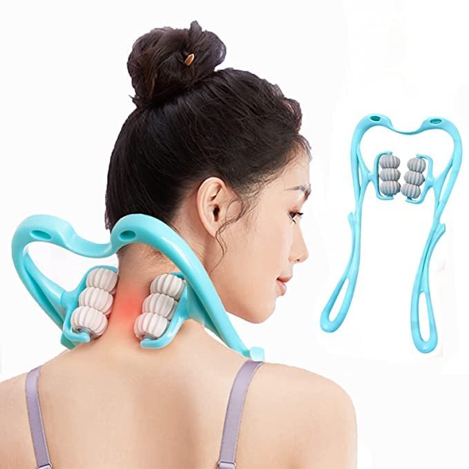 Manual Neck Massager Trigger Point Roller Self Massager For Pain Relief Deep Tissue Handheld Shoulder Massager Tool With 6 Balls