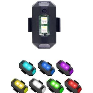 Mini Strobe 7 Color Led Warning Light Universal for Car, Bike, Scooty, Cycle Helmet, Home with Adaptive Flasher & Custom Light Modes (Pack of 1)