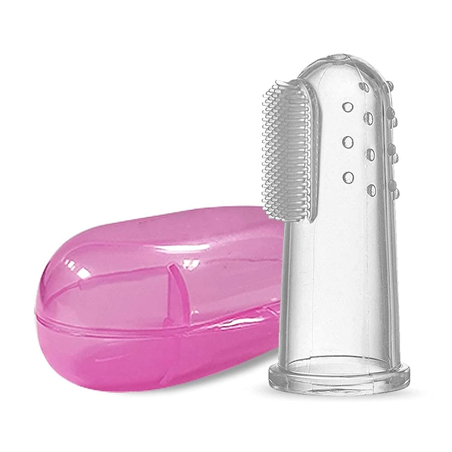 Baby Silicone Finger ToothBrush with case for Easy Cleaning, Massaging, and Soothing Gums, Oral Hygiene