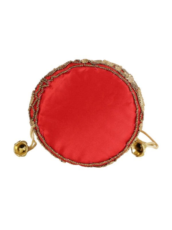Combo - Designer Embroidered Potli Bag - Red & Black - Image 3
