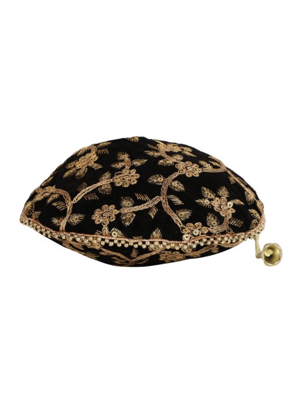 Combo of Beige & Black Color Designer Embroidered Potli Bag - Image 3