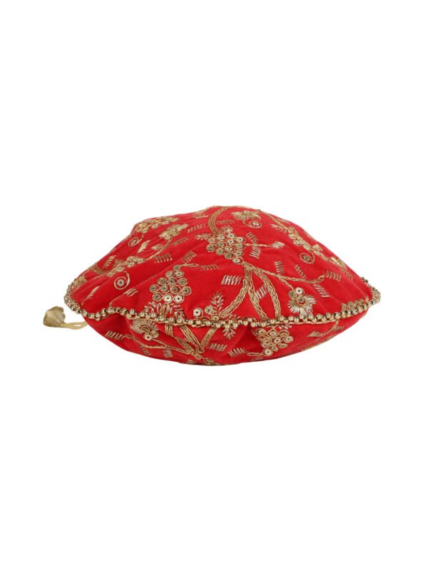 Combo - Designer Embroidered Potli Bag - Red & Red - Image 4