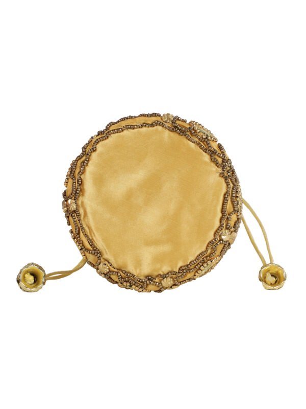 Combo - Designer Embroidered Potli Bag - Yellow & Gold - Image 6