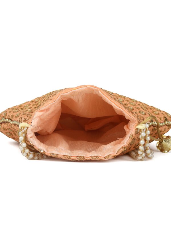 Combo of Beige & Black Color Designer Embroidered Potli Bag - Image 5