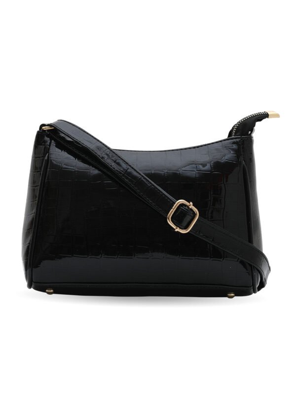 Black Structured Sling Bag - Image 4