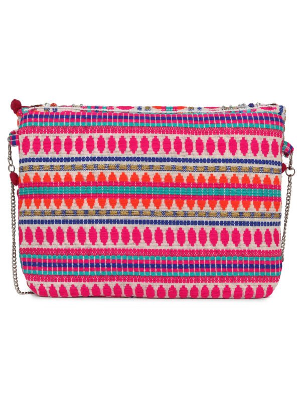 Combo Of Boho Bag And Peach & Green Embroidered Box Clutches For Girls and womens - Image 7