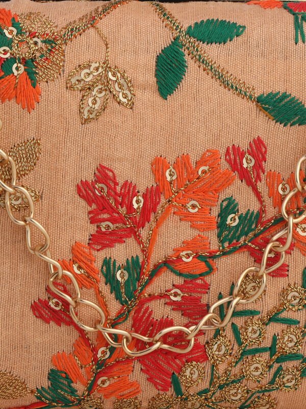 Combo Of Boho Bag And Peach & Green Embroidered Box Clutches For Girls and womens - Image 2