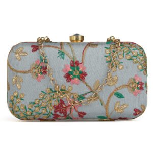 Blue & Red Embroidered Box Clutches For Girls and womens