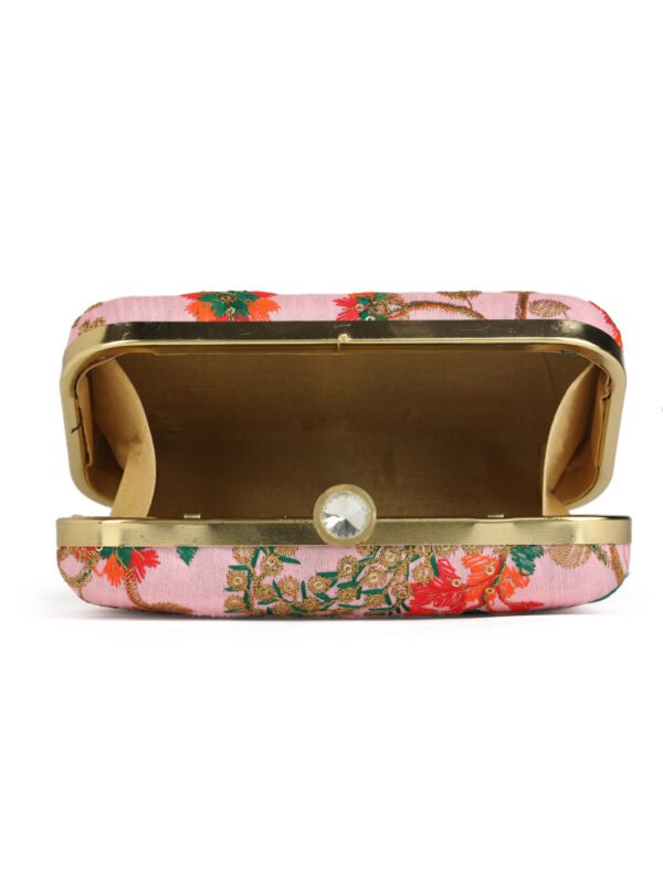 Pink & Green Embroidered Box Clutches For Girls and womens - Image 4