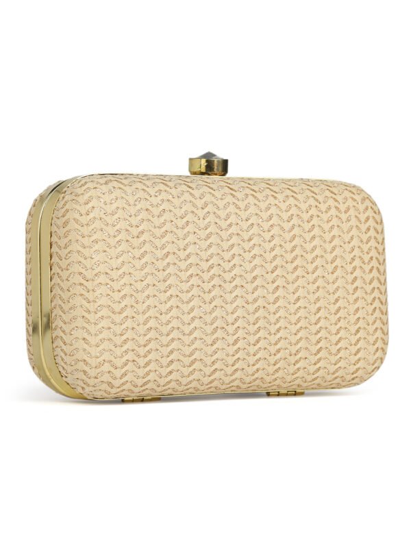 Combo Of Boho Bag And Beige & Gold Embroidered Box Clutches For Girls and womens - Image 2