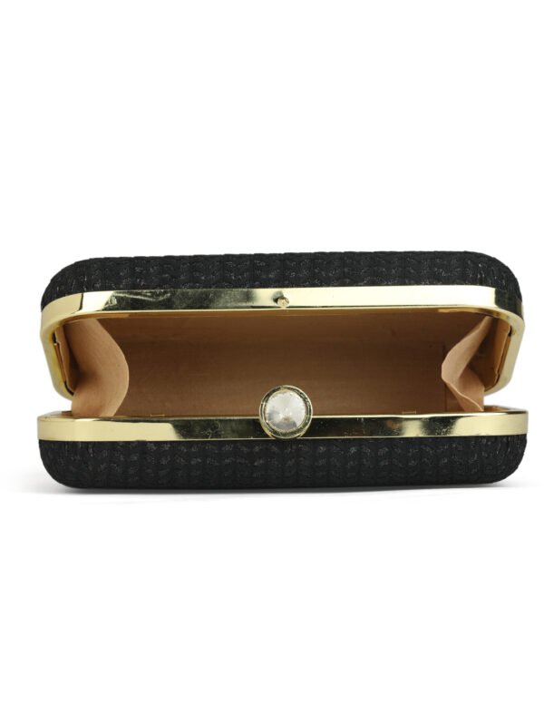 Black & Gold Embroidered Box Clutches For Girls and womens - Image 4