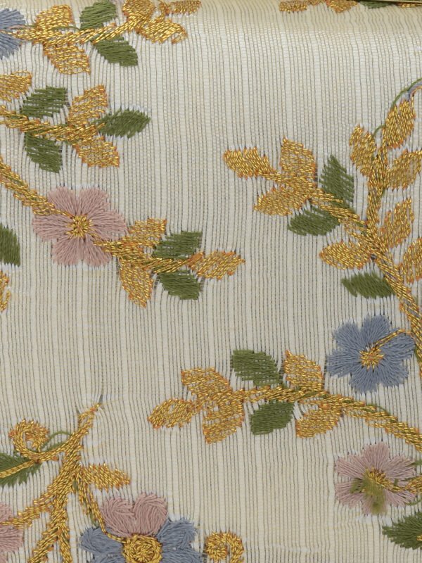 White & Gold-Toned Embroidered Party Box Clutch For Girls and Womens For Girls and womens - Image 5
