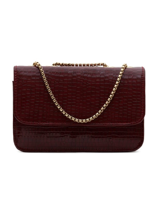 Maroon Textured Swagger Sling Bag - Image 2