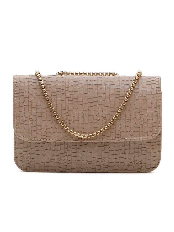 Pink Croc Textured Sling Bag